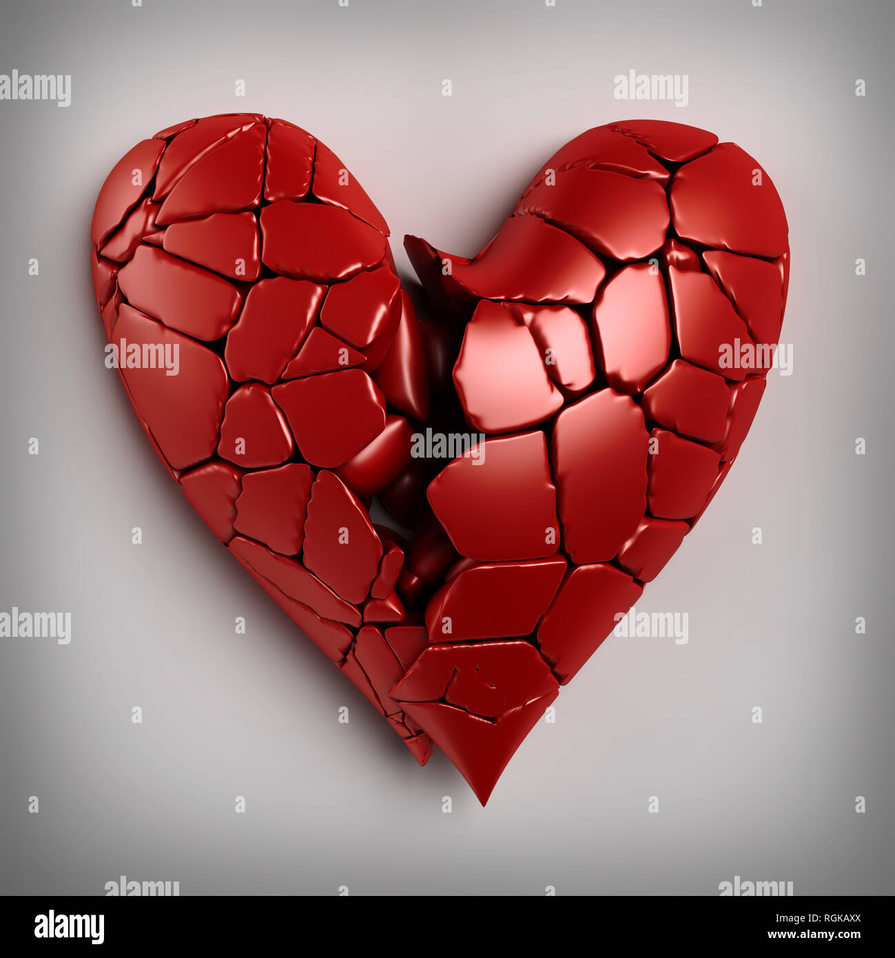Gebrochenes Herz 3d Rendering Stockfotografie Alamy