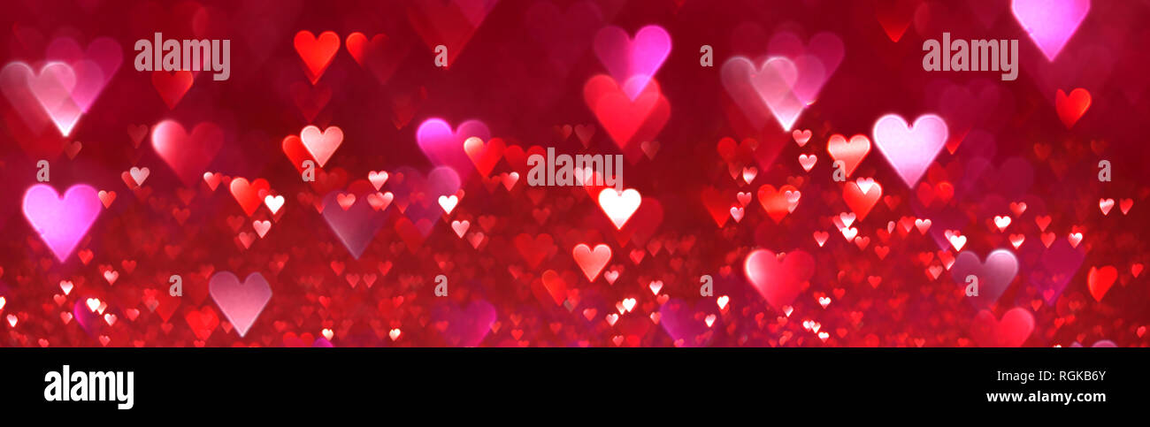 Leuchtend rot und rosa Herzen abstrakt Hintergrund Stockfoto