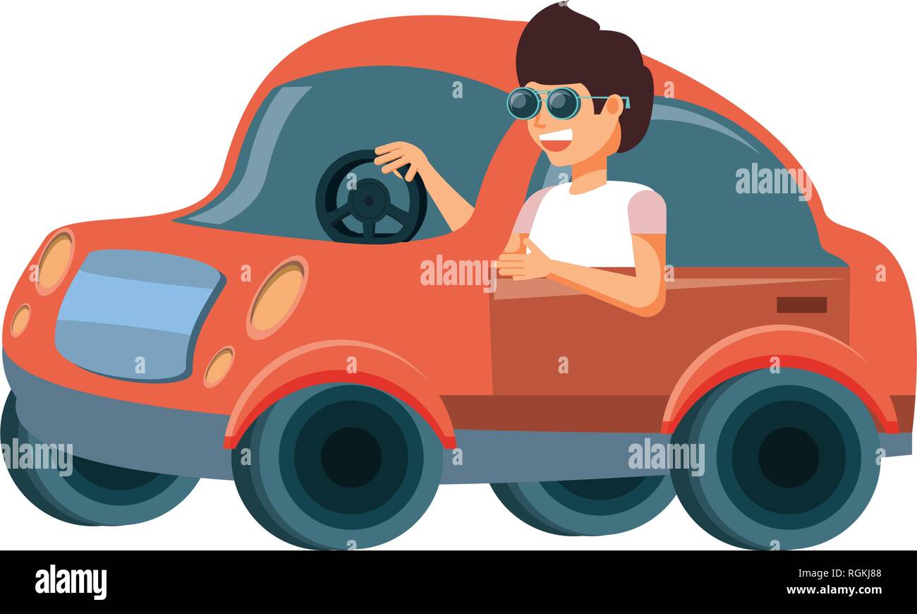 Man Drive Car Cartoon Stockfotos und -bilder Kaufen - Alamy
