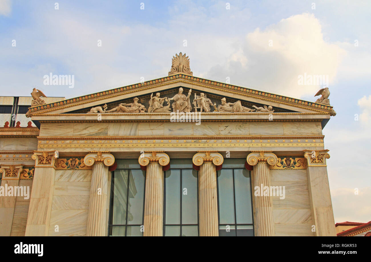 Rechten Flügel der Nationalen Akademie der Künste in Athen, Griechenland Stockfoto