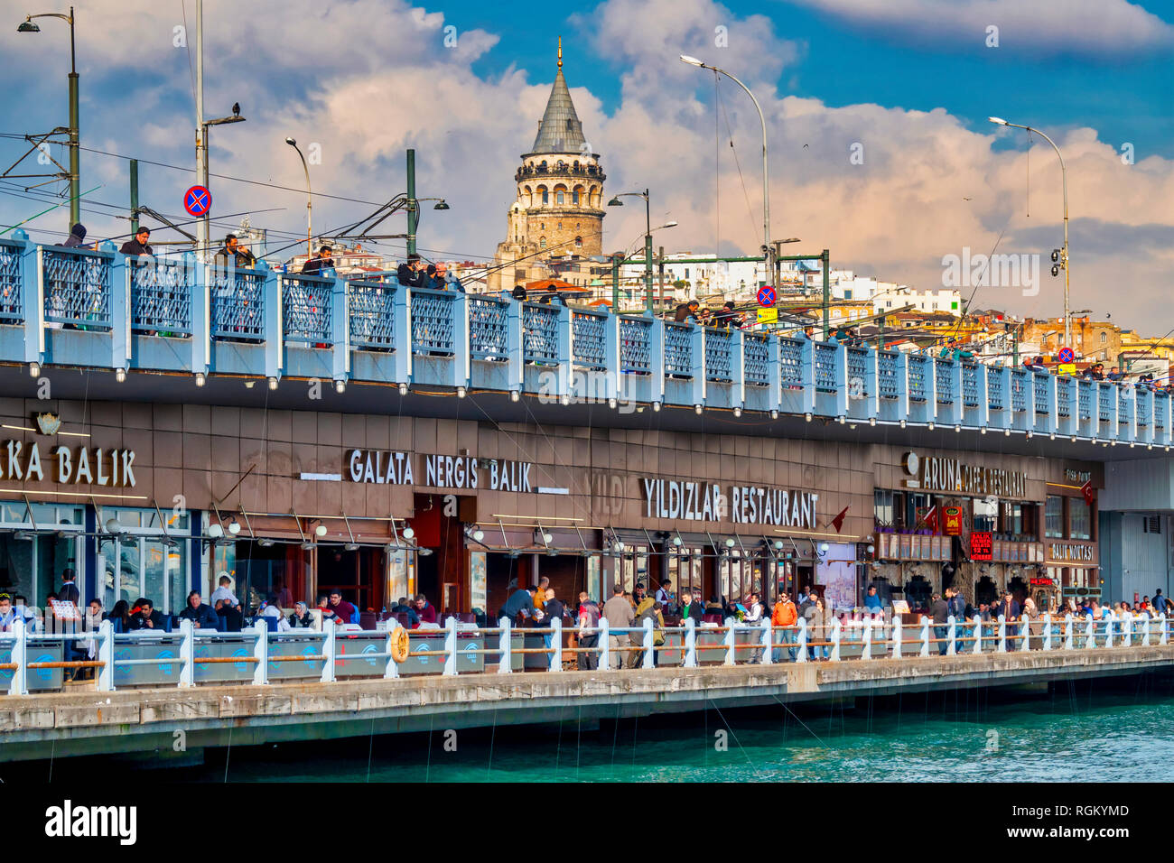 Galata-Brücke, Istanbul, Türkei Stockfoto