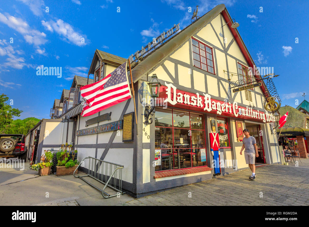 Solvang, Kalifornien, Vereinigte Staaten - 10 August 2018: traditionelle dänische Bäckerei, Dansk Bageri, typisch Dänische Dorf Solvang in Kalifornien. Santa Stockfoto