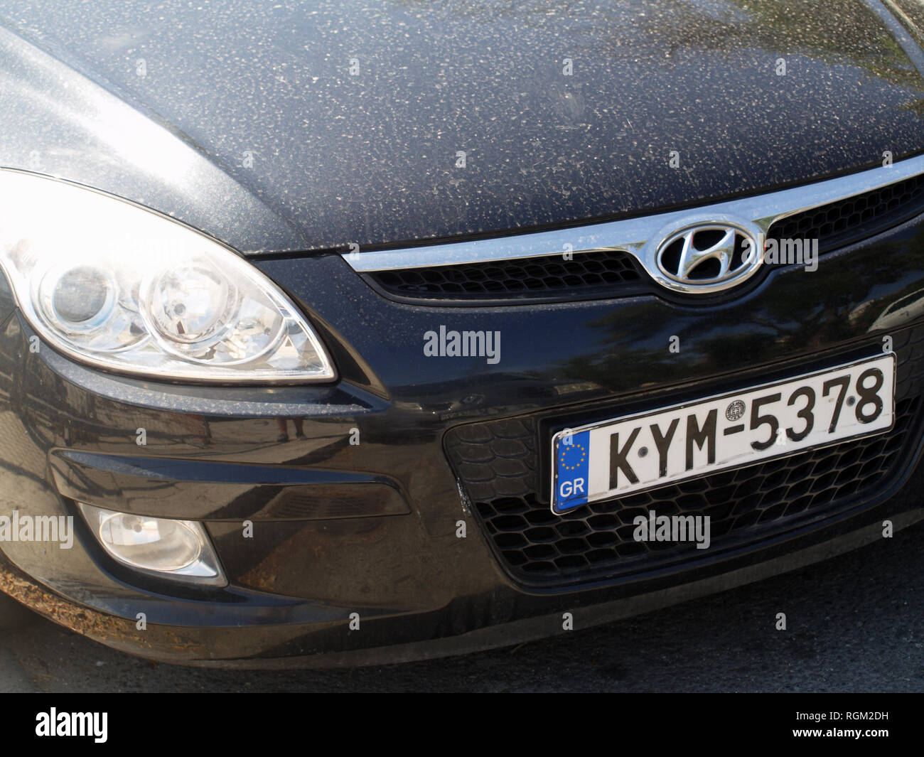 Schwarz Hyundai i30 in Korfu, Griechenland Stockfoto