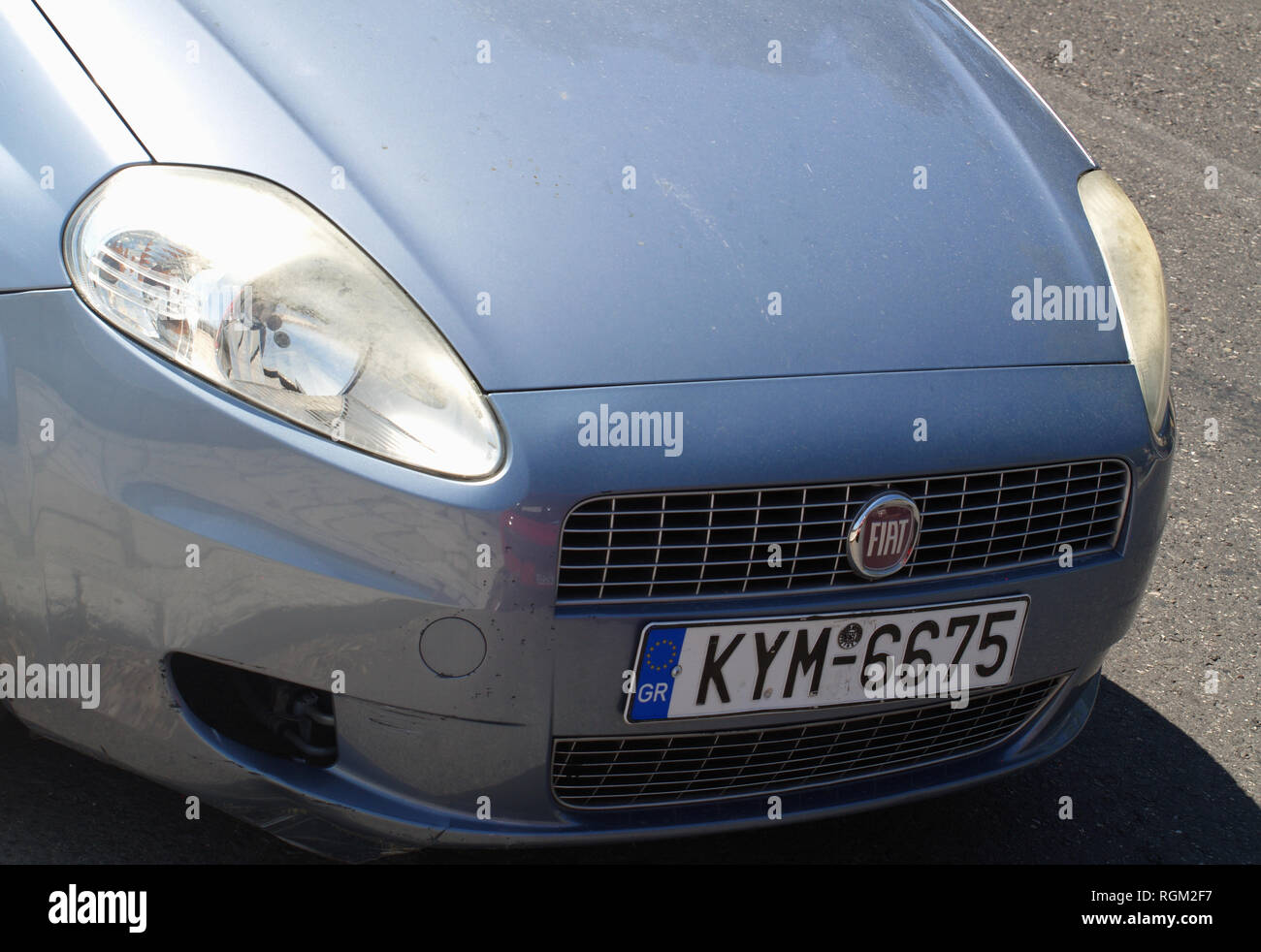 Pale Blue Fiat Punto in Korfu, Griechenland Stockfoto
