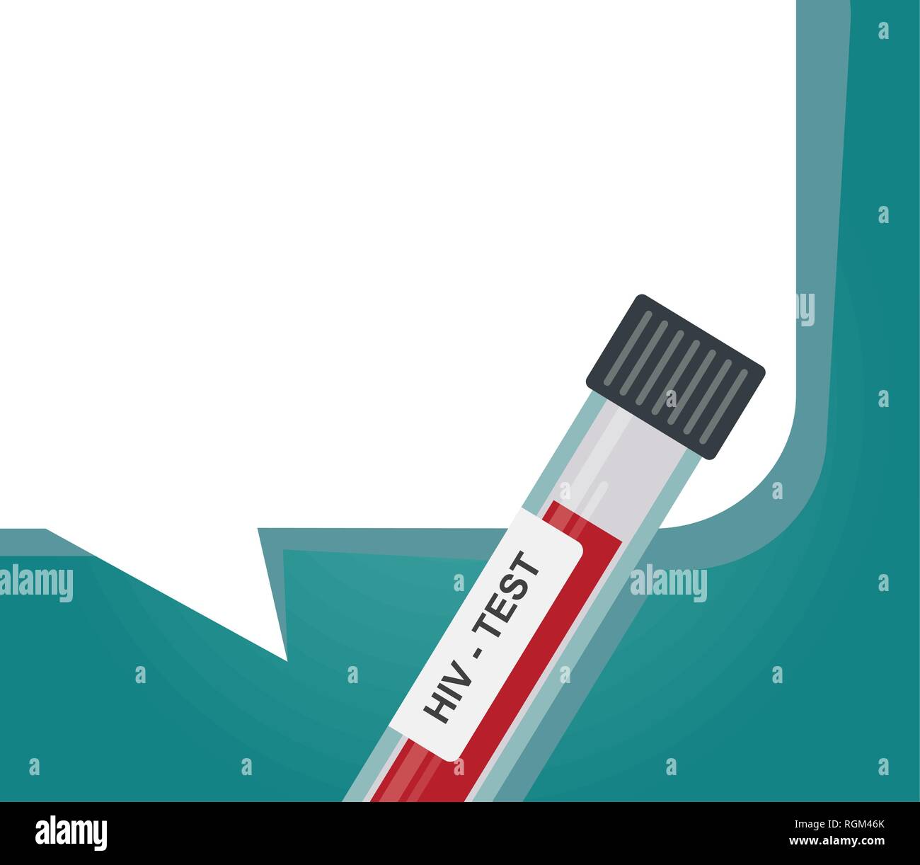 Welt-AIDS-Tag. HIV Test Tube mit Sprechblase Stock Vektor