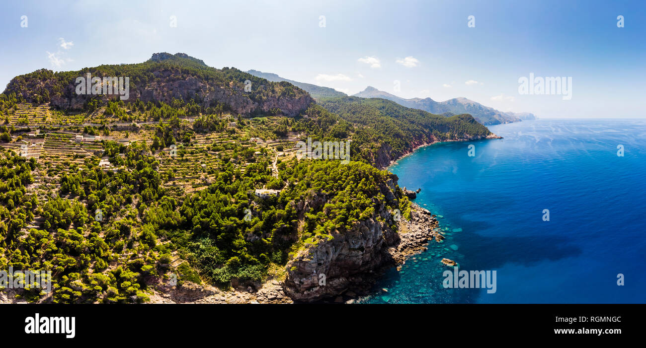 Spanien, Balearen, Mallorca, Region Andratx, Westküste, Serra de Tramuntana. Stockfoto