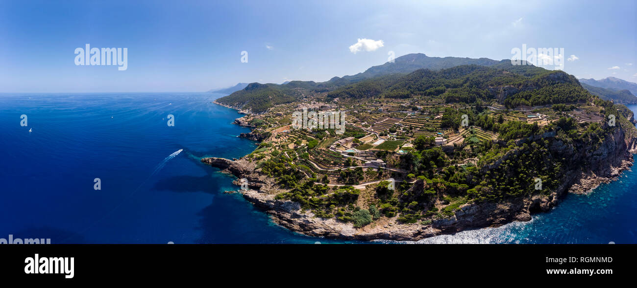 Spanien, Balearen, Mallorca, Region Banyalbufar, Westküste, Serra de Tramuntana, Punta de Na Frenanda Stockfoto