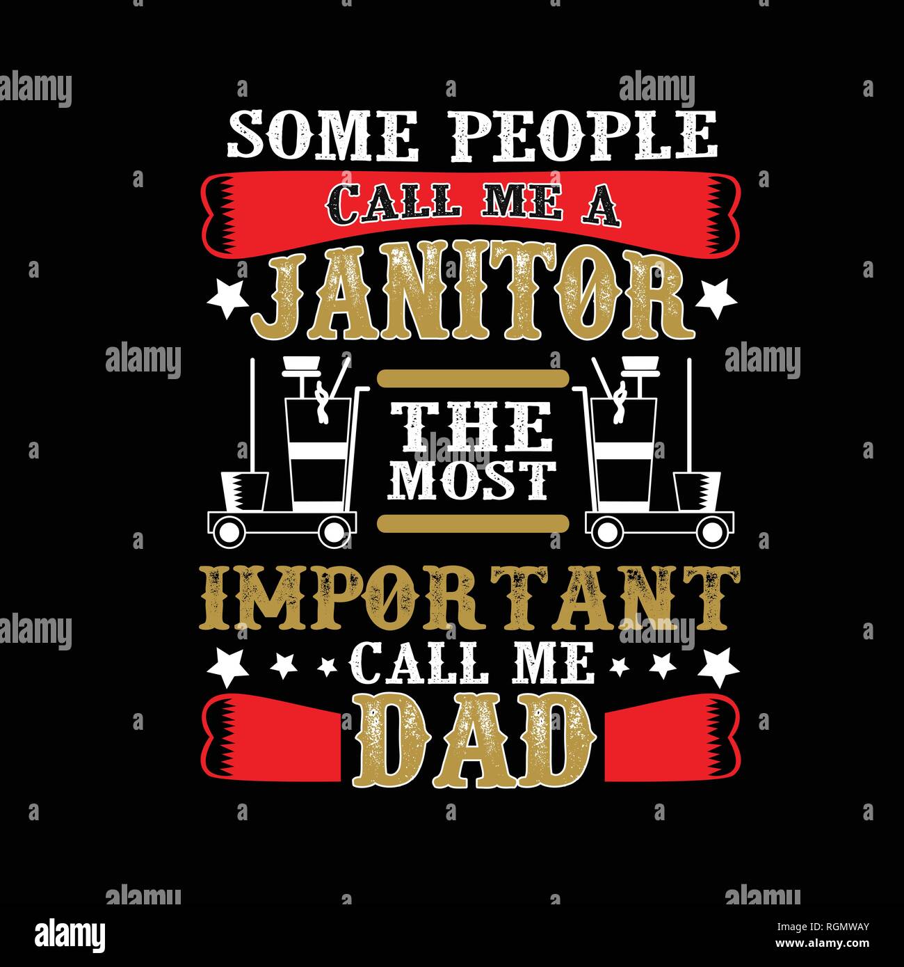 Hausmeister rufen Sie mich Vater, Vater Tag zitieren und sagen: Stock Vektor