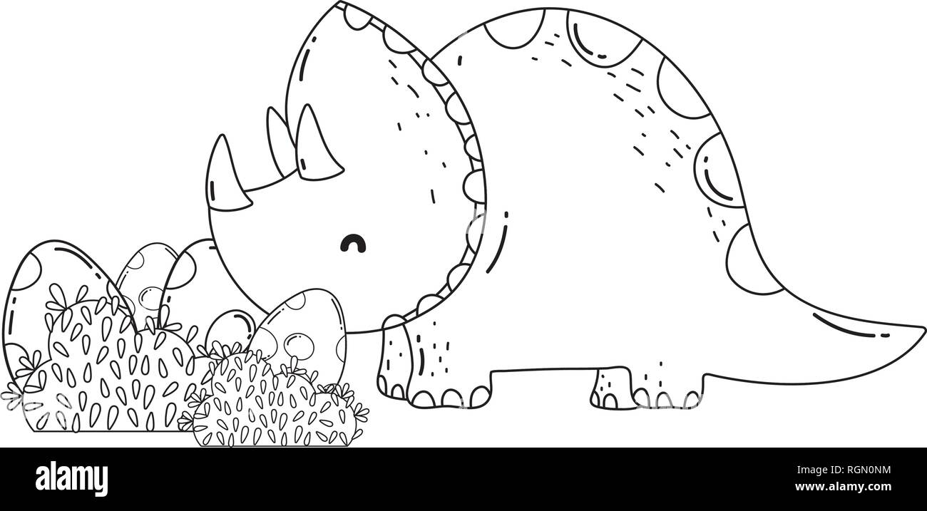 Cute triceratops Zeichen Symbol Stock Vektor