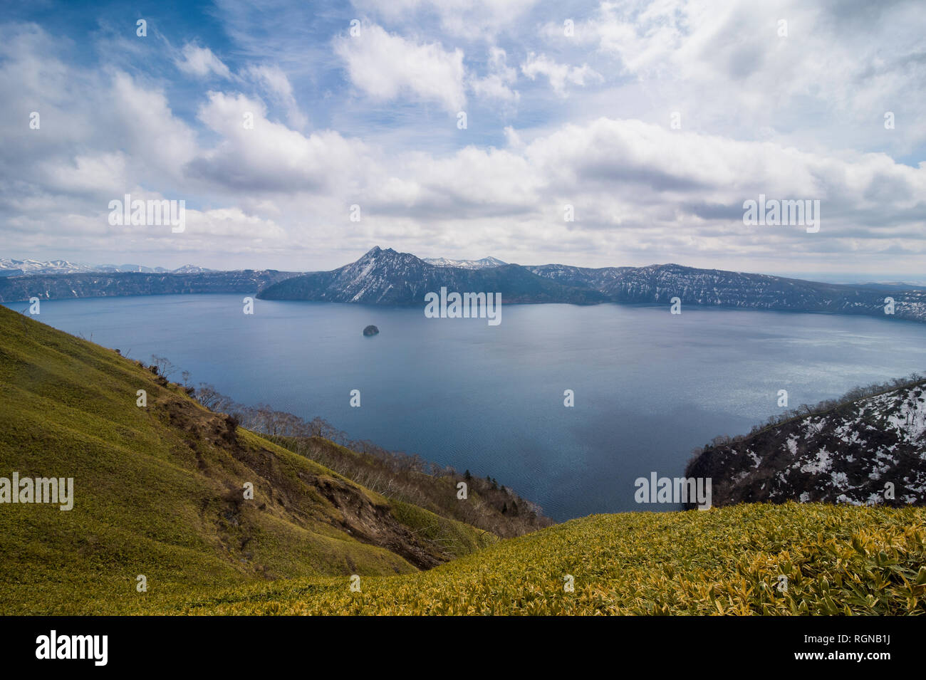 Hokkaido, Mashu Akan Nationalpark, die Caldera des Sees Mashu Stockfoto