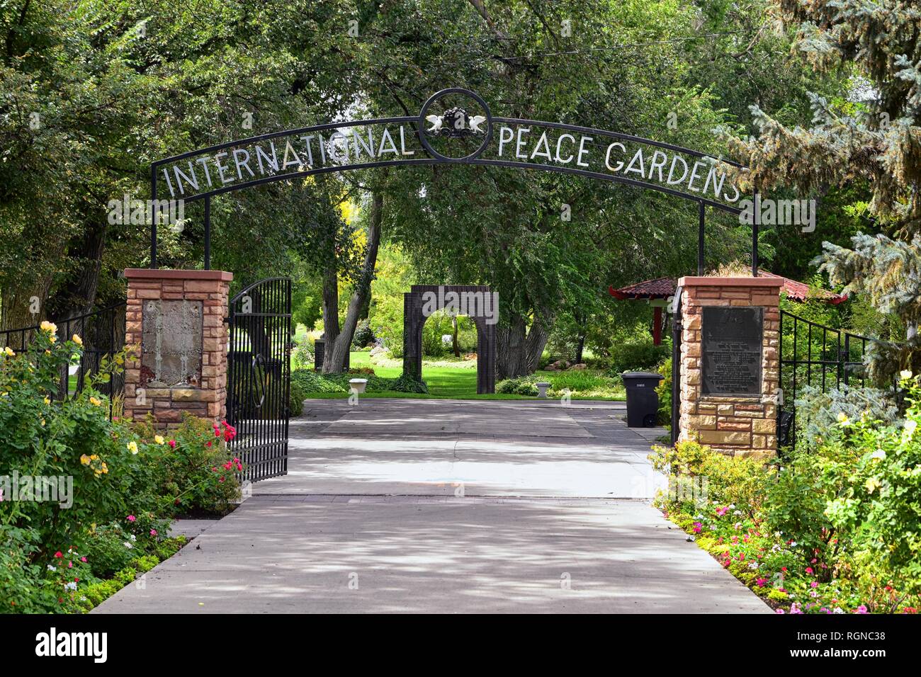 Blick Von Der Internationalen Frieden Garten Ist Ein Botanischer