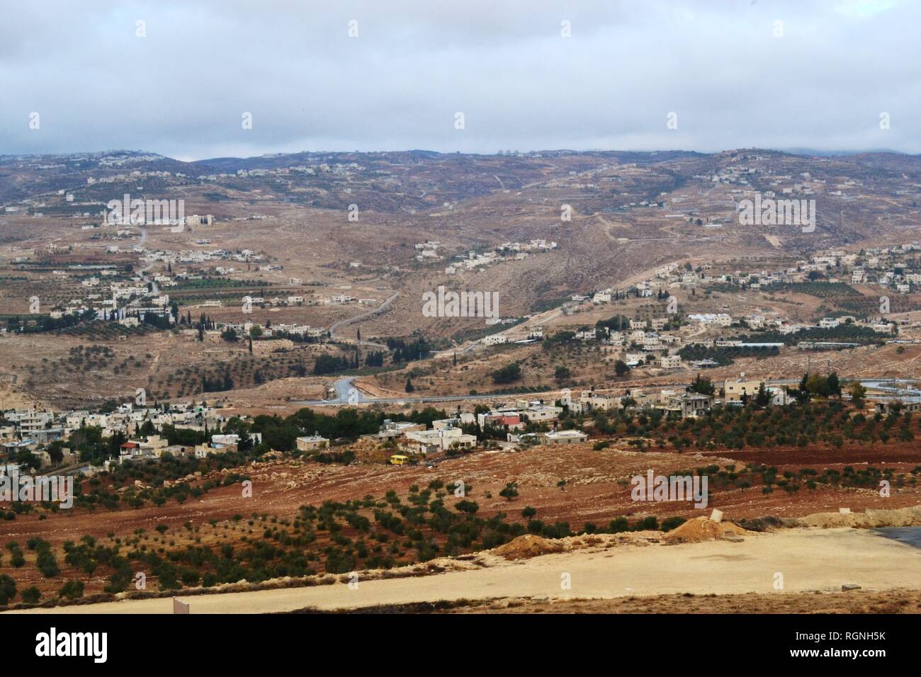 Herodium Herodion, Festung Herodes des Großen, Blick auf palästinensischen Gebiet Stockfoto