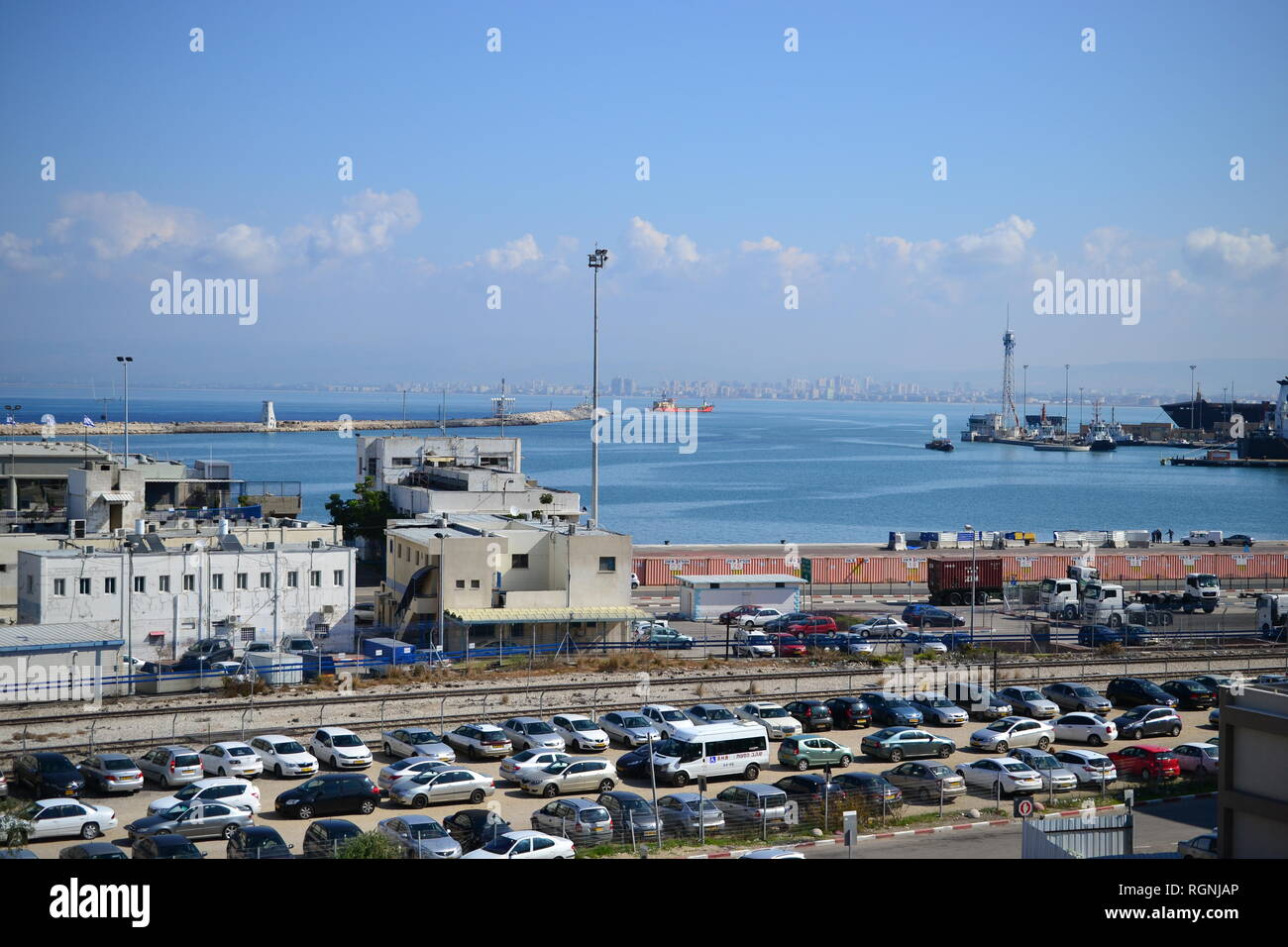 Hafen von Haifa, Port Campus der Universität Haifa, Haifa City, Downtown, Israel Stockfoto