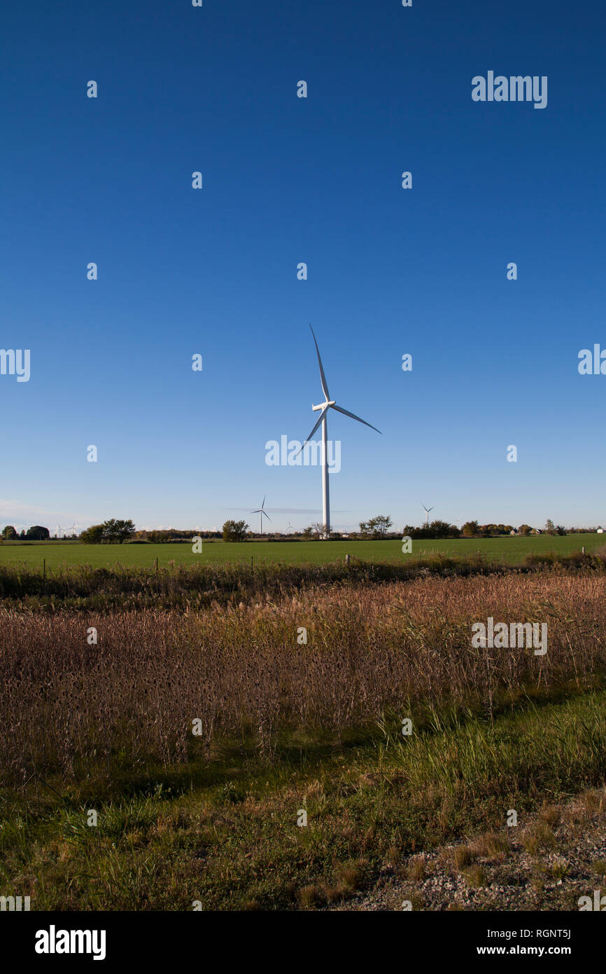 Windenergieanlagen für erneuerbare Energien Windsor Ontario Kanada Stockfoto