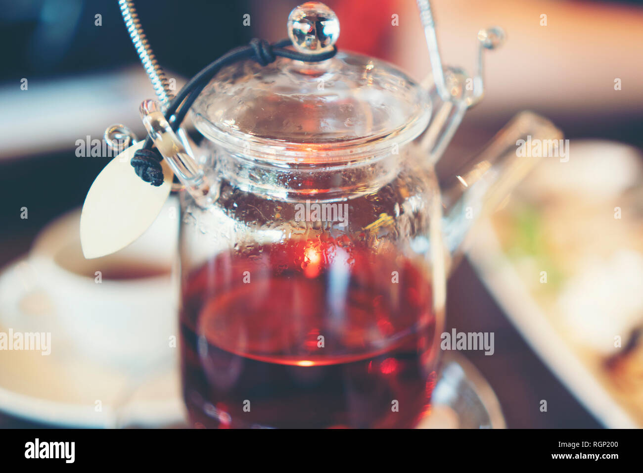Englischer Tee im Cafe Stockfoto