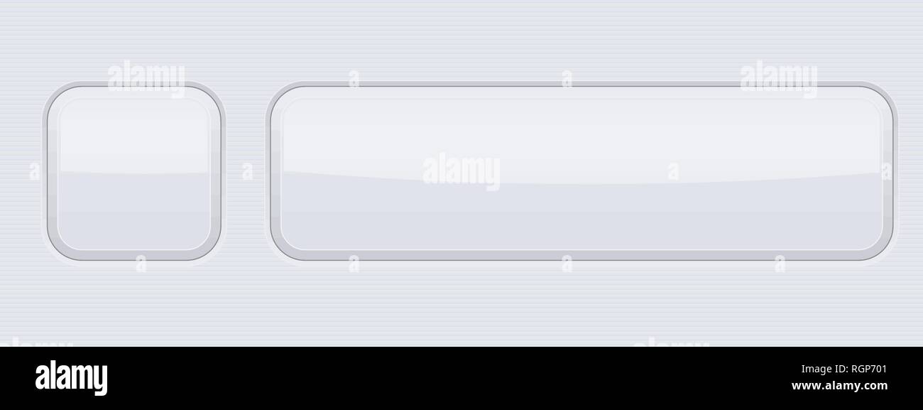 Weiße Oberfläche Tasten. Leere 3D-Symbole Stock Vektor