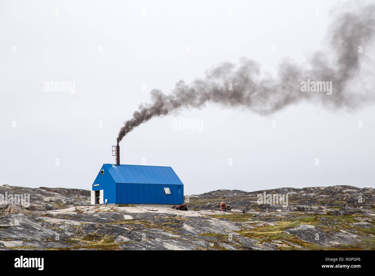 Müllverbrennungsanlage in Rodebay, Grönland Stockfoto