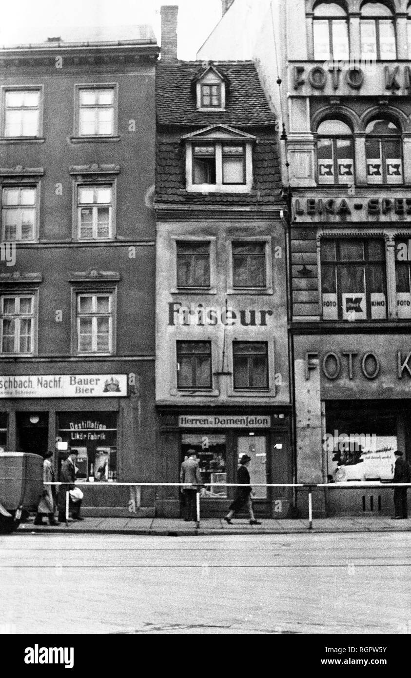 Street Scene, 1943, Grammaischer steinigen Weg, Leipzig, Sachsen, DDR, Deutschland Stockfoto