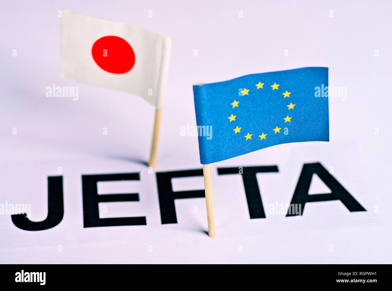 Symbolisches Bild für die EU-Japan Freihandelsabkommen, JEFTA Stockfoto