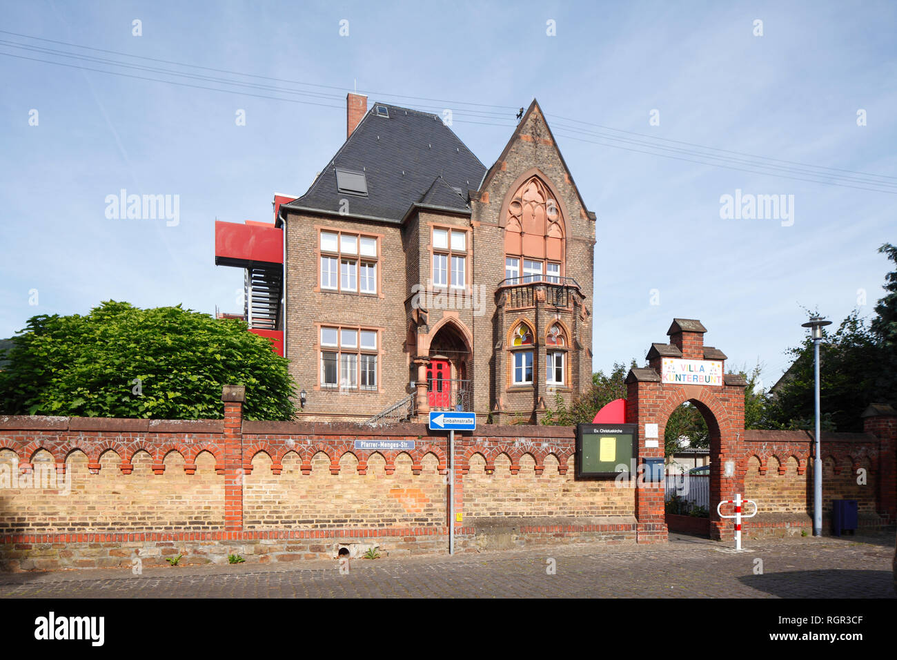 Villa Kunterbunt, Lahnstein, Unesco Welterbe Oberes Mittelrheintal, Rheinland-Pfalz, Deutschland, Europa ich Villa Kunterbunt, Lahnstein, Une Stockfoto