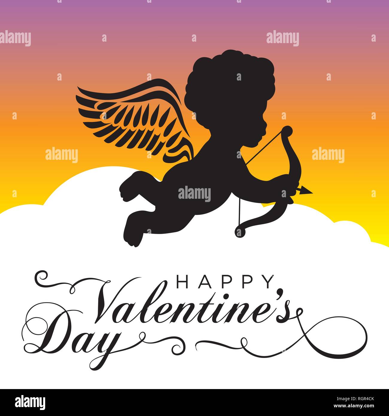 Cupid Valentines Tag Stock Vektor