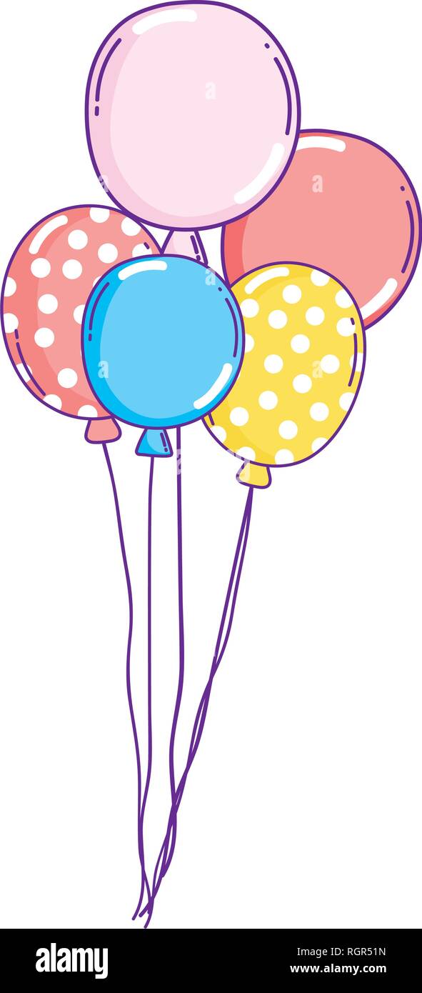 Party ballons Helium schwimmenden Stock Vektor