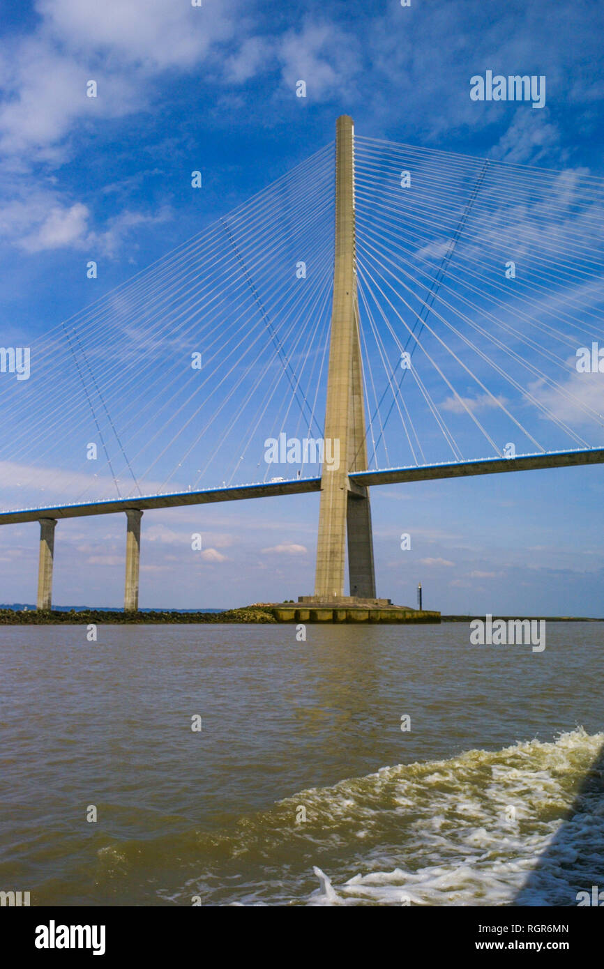 Brücke der Normandie, Seine River Estuary, Normandie, Frankreich Stockfoto