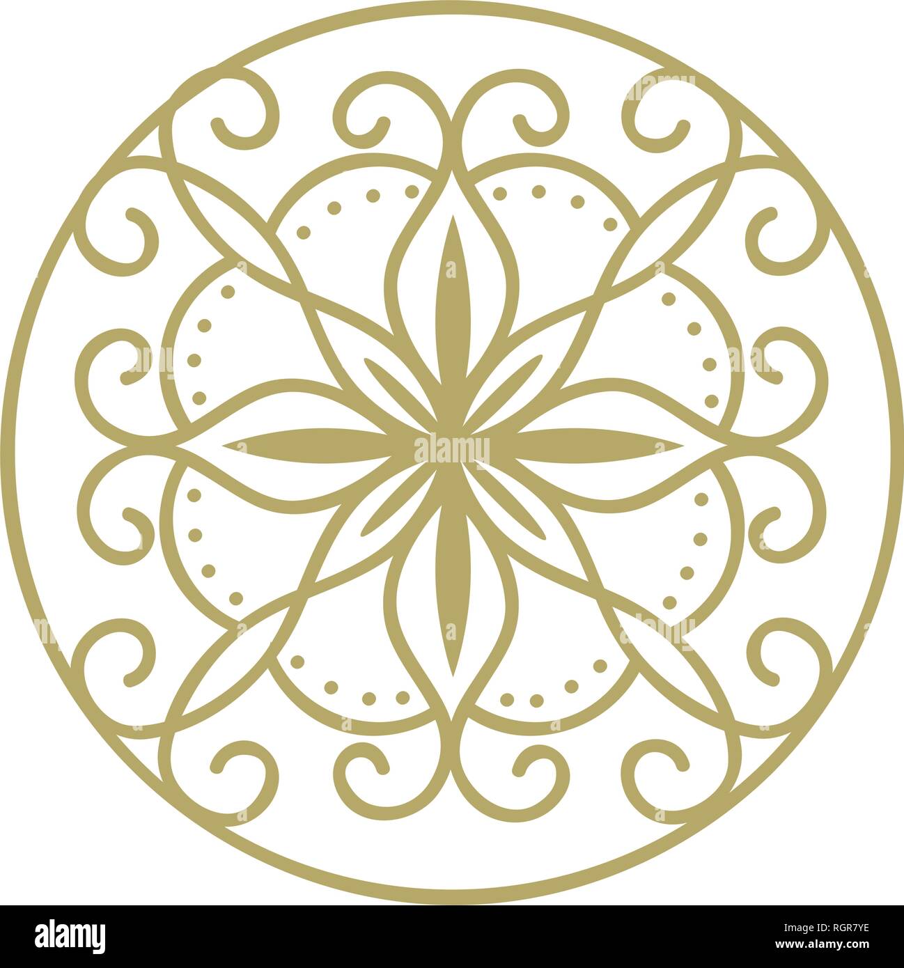 Abstrakt floral Logo. Orientalische Muster Stock Vektor