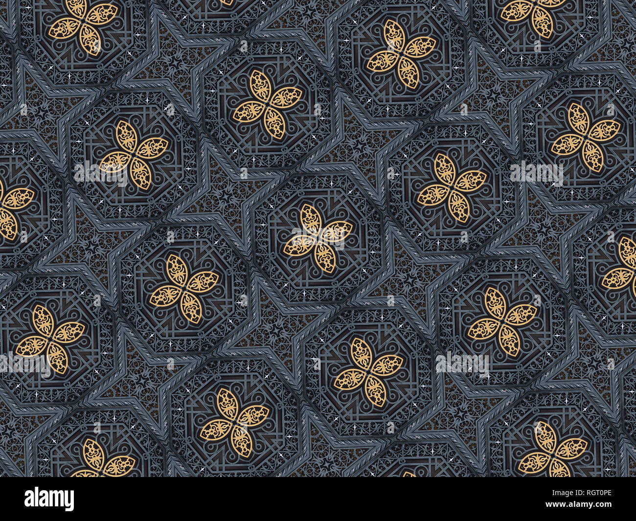 Geometrische orientalische Muster abstrakte strukturierte Formen Hintergrund Abbildung. Stockfoto