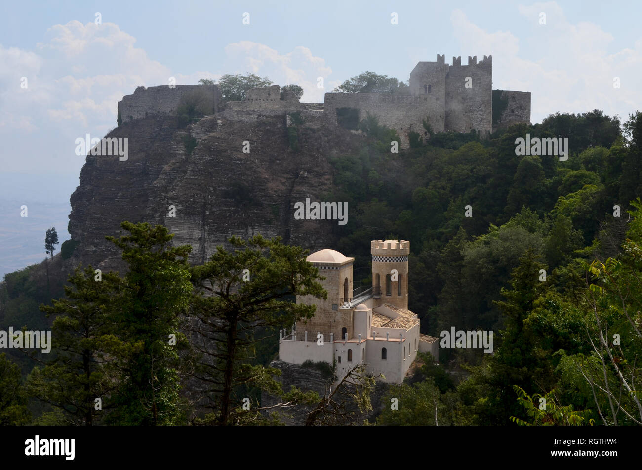 Die mittelalterliche Burg in der Nähe von Erice, Trapani, Sizilien (Italien) Stockfoto