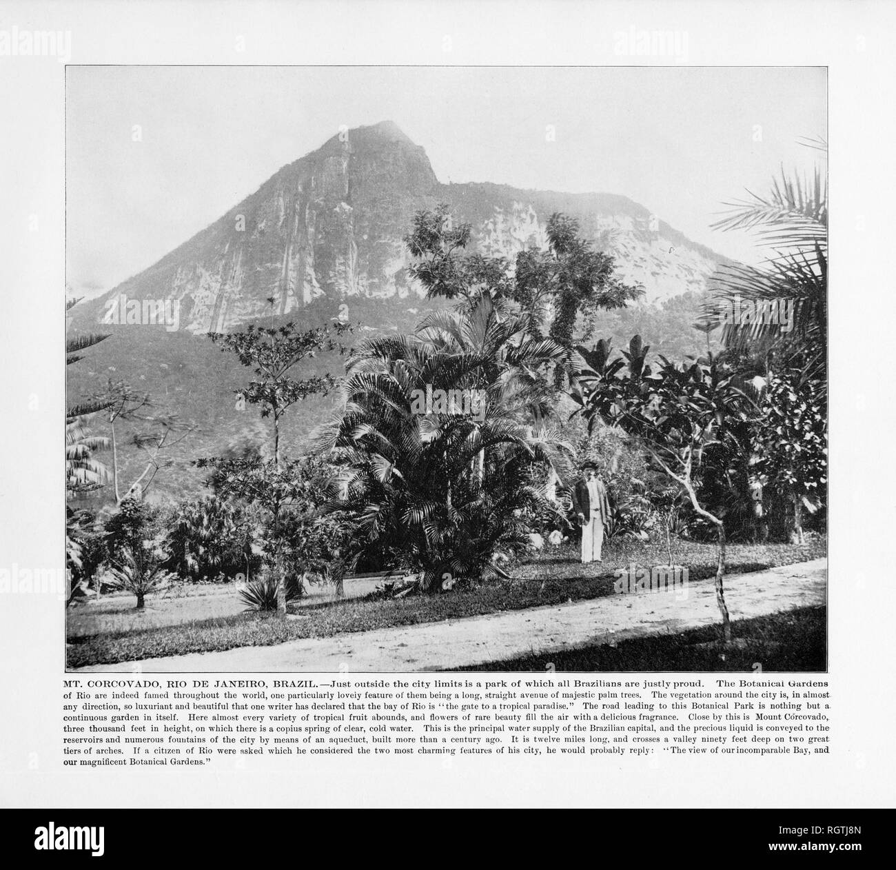 Mt. Corcovado, Rio De Janeiro, Brasilien, antike Brasilien Foto, 1893 Stockfoto