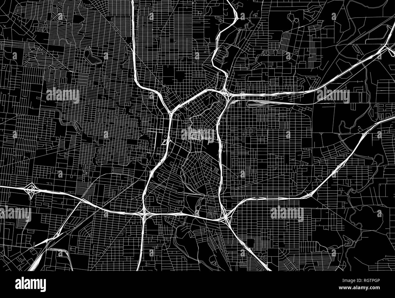 Schwarze Karte von Downtown San Antonio, USA Dieser Vektor artmap als dekorativer Hintergrund oder eine einmalige Reise Zeichen erstellt wird. Stock Vektor