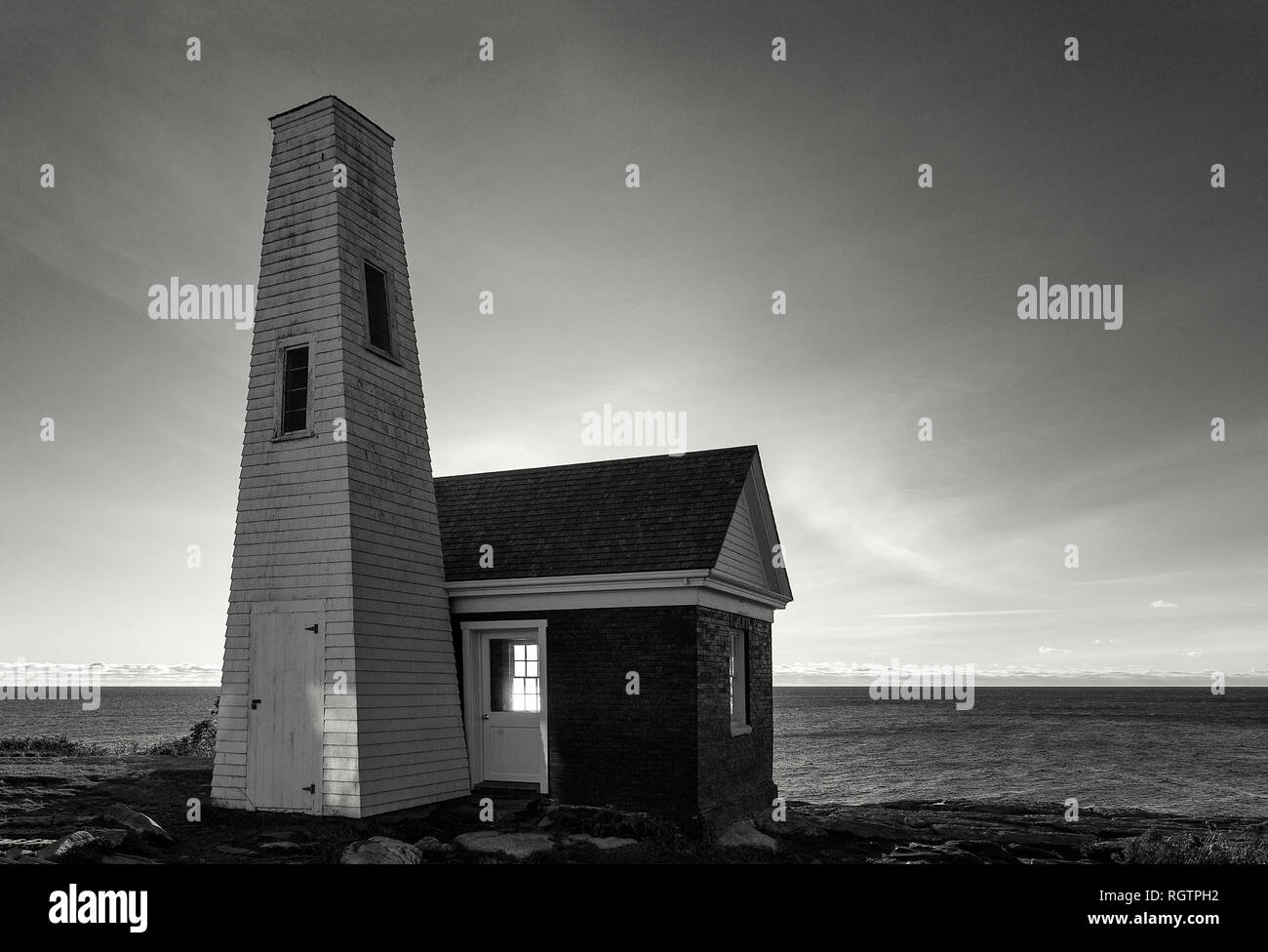 Pemaquid Point Light Station Bell House, Bristol, Maine, USA. Stockfoto
