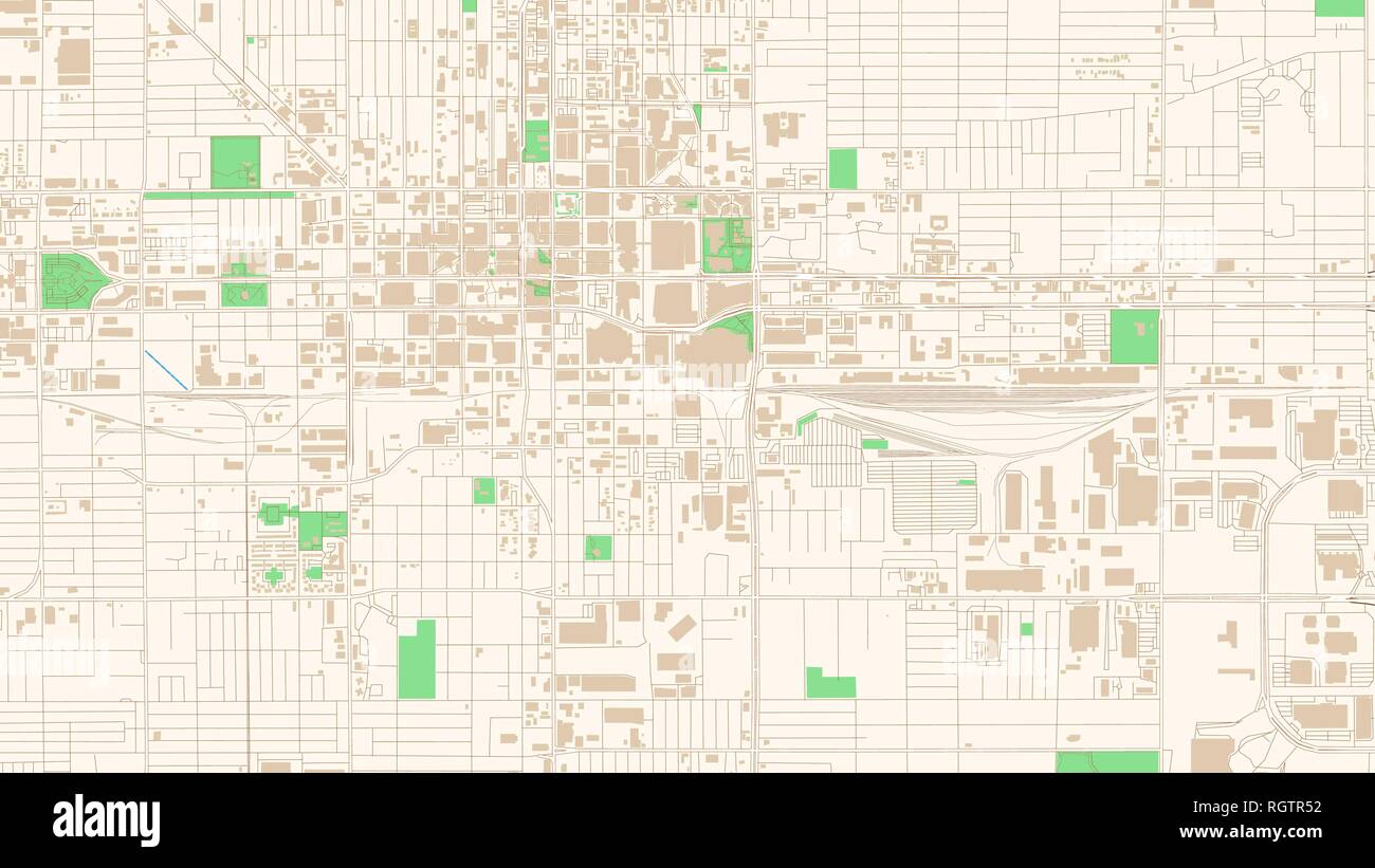 Stadtplan von Phoenix, Arizona. Dieses klassische farbige Karte von Phoenix enthält mehrere Formen für Autobahnen, größeren und kleineren Straßen, Wasser und Parks Stock Vektor