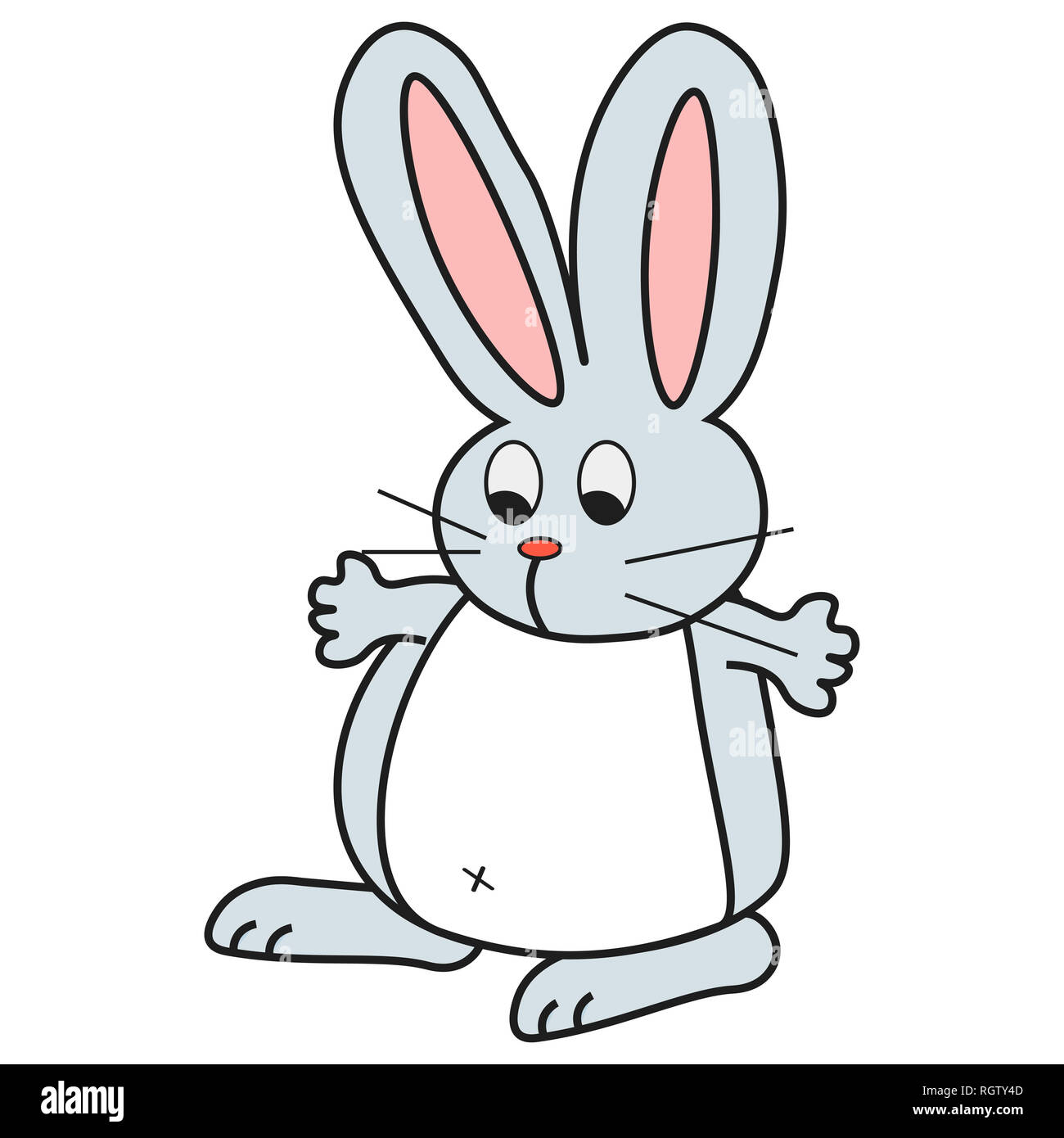 Bunny im Comic-stil. Auf weißem Hintergrund, Abbildung Stockfoto