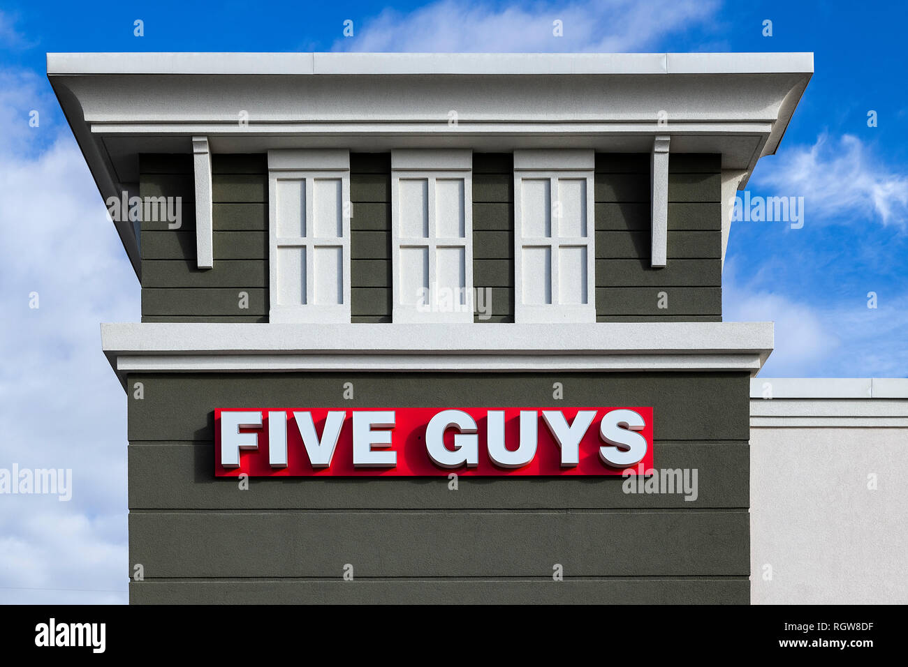 Fünf Jungs Restaurant außen, Orlando, Florida, USA. Stockfoto