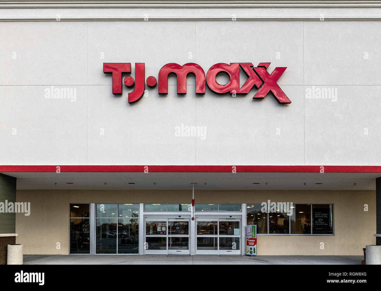 TJ Max Deparment Store Exterieur. Stockfoto