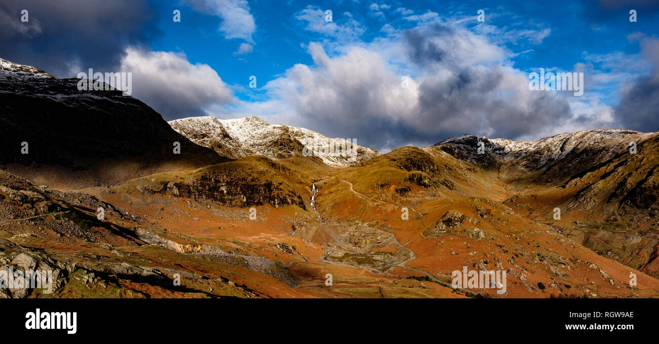 Die Aussicht nach Norden von Coniston Old Man im englischen Lake District Stockfoto