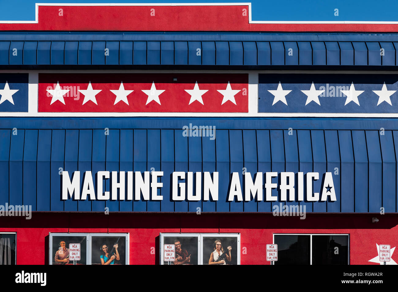 Machine Gun Amerika Schießstand Anziehungskraft, Kissimmee, Florida, USA. Stockfoto