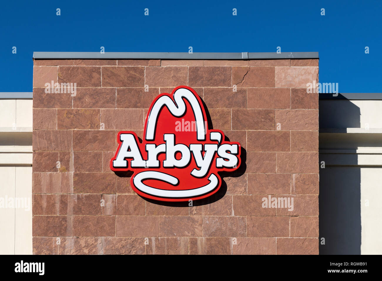 Arby's Fast Food Restaurant. Stockfoto