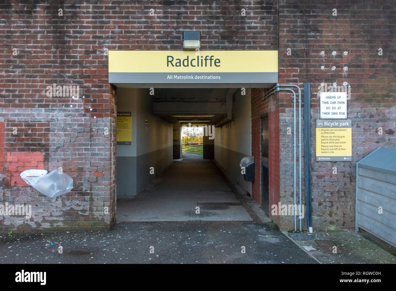 Radcliffe Metrolink Tram Station, nr Bury, Manchester Stockfoto