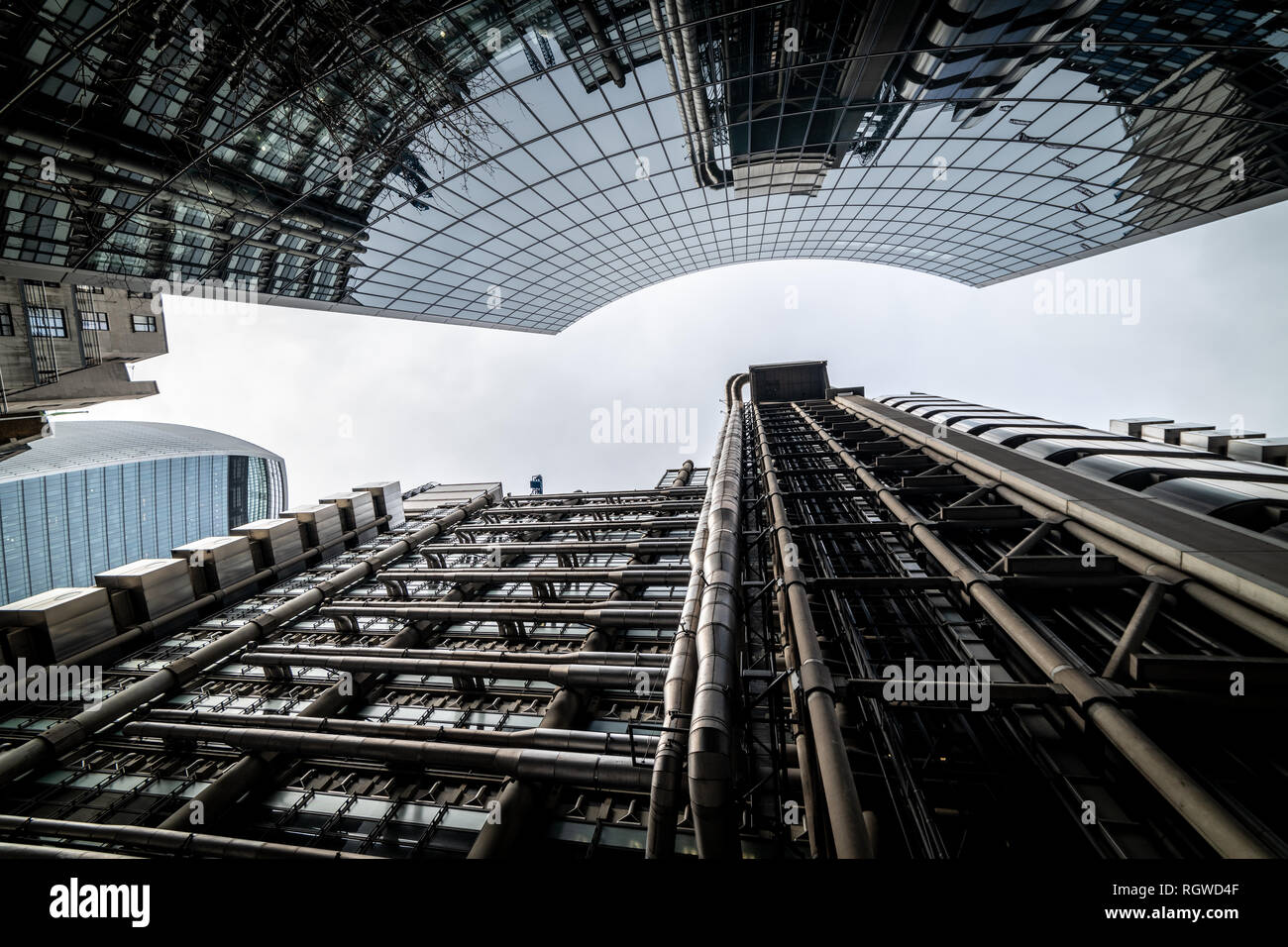 Low Angle View der Stadt London Wolkenkratzer Stockfoto