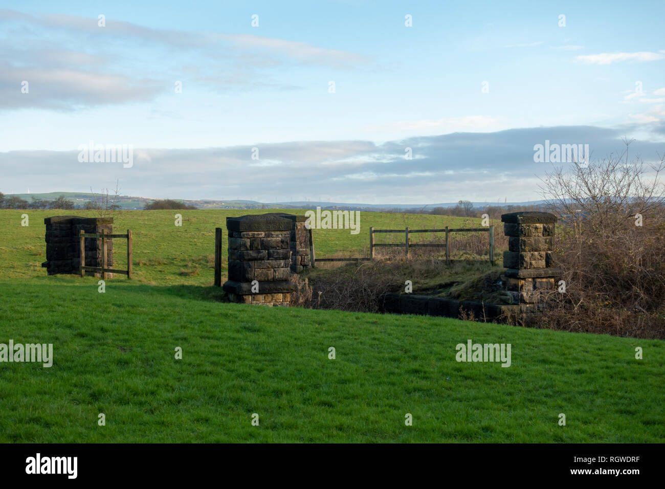 Greenbelt Land in Bury, Mittel für Wohnungsbau. Stockfoto