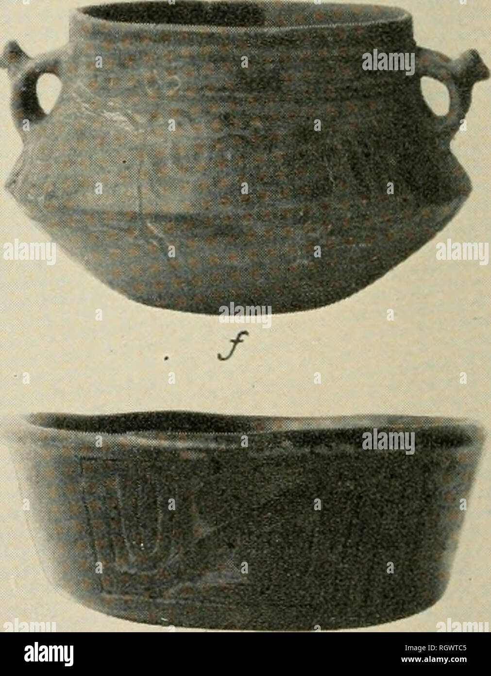 . Bulletin. Ethnologie. Platte 10.- Lago de Yojoa Polychrome und andere Schiffe, See, den Lago de Yojoa, Honduras, a-d, Fett animalischen Stil; e-w. Bold geometrischen Stil; g. Rohöl Ulua Marmor Vaselike Typ; h, Mayoid geschnitzten Subtyp. (Nach starken, Kidder, und Paul, 1938, pis. 13. und 14./. Bitte beachten Sie, dass diese Bilder sind von der gescannten Seite Bilder, die digital für die Lesbarkeit verbessert haben mögen - Färbung und Aussehen dieser Abbildungen können nicht perfekt dem Original ähneln. extrahiert. Smithsonian Institution. Büro der amerikanischen Ethnologie. Washington: G. S. O. Stockfoto