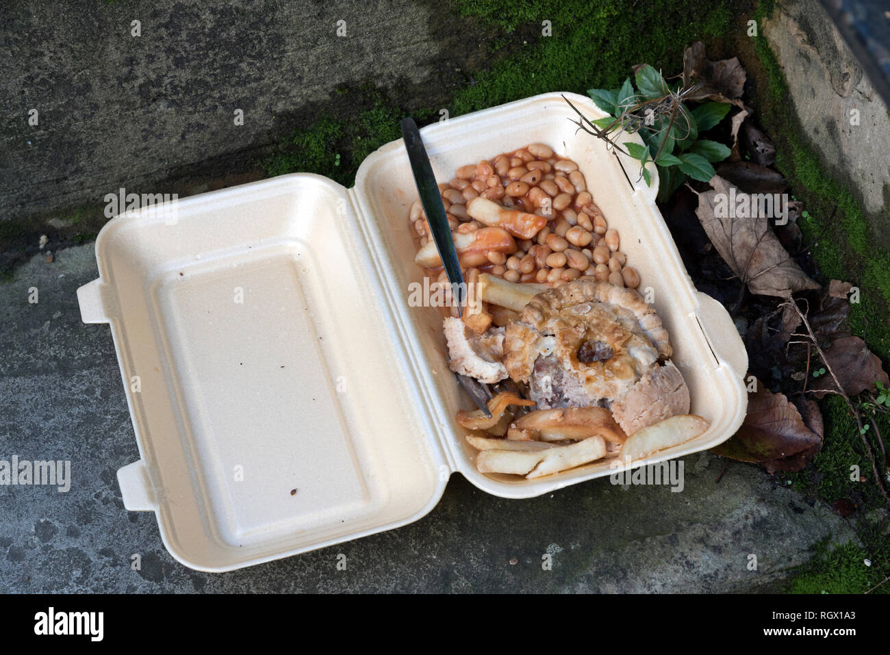 Nehmen Sie essen auf der Straße verlassen, York, Großbritannien Stockfoto