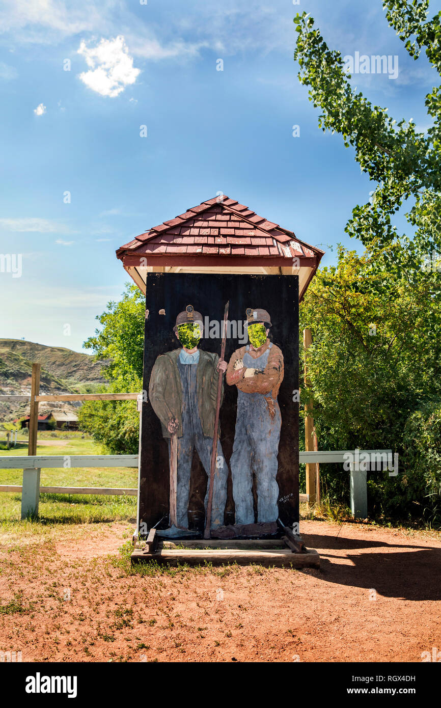 Kanada, Alberta, Kanadischen Badlands, der Atlas Coal Mine, Historische Stätte, östlich von Drumheller auf der Hoodoo Trail in der Nähe von East Coulee auf dem Highway 10. Stockfoto