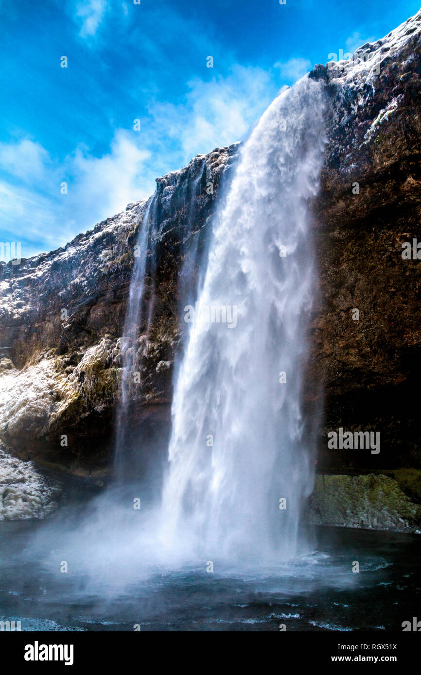 Seljalandsfoss Wasserfall in Island Stockfoto