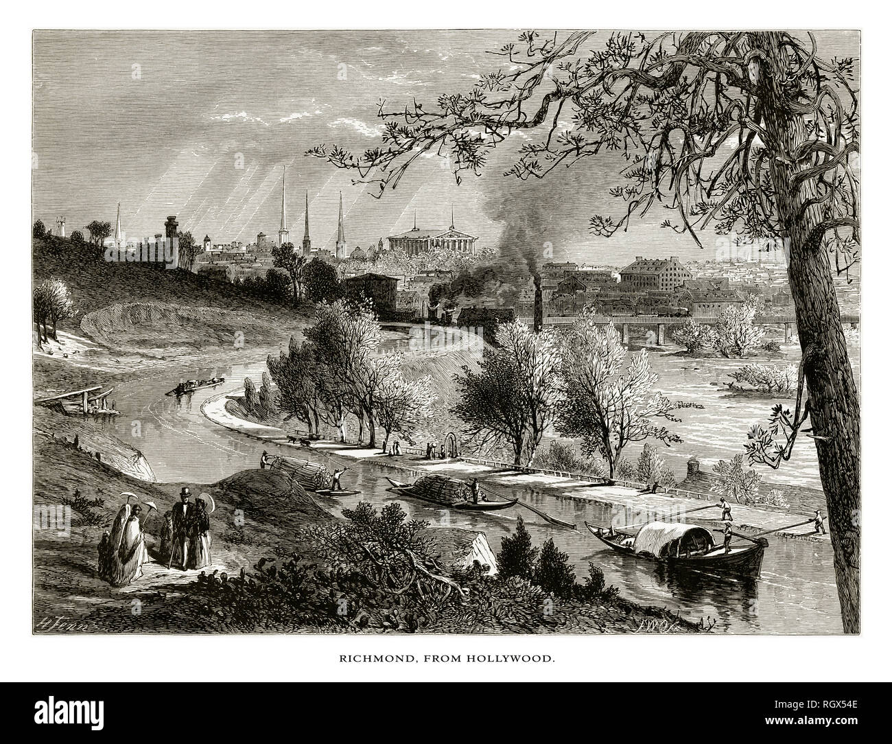 Richmond, Virginia, von Hollywood, Usa, US-Amerikanischen viktorianischen Gravur, 1872 Stockfoto