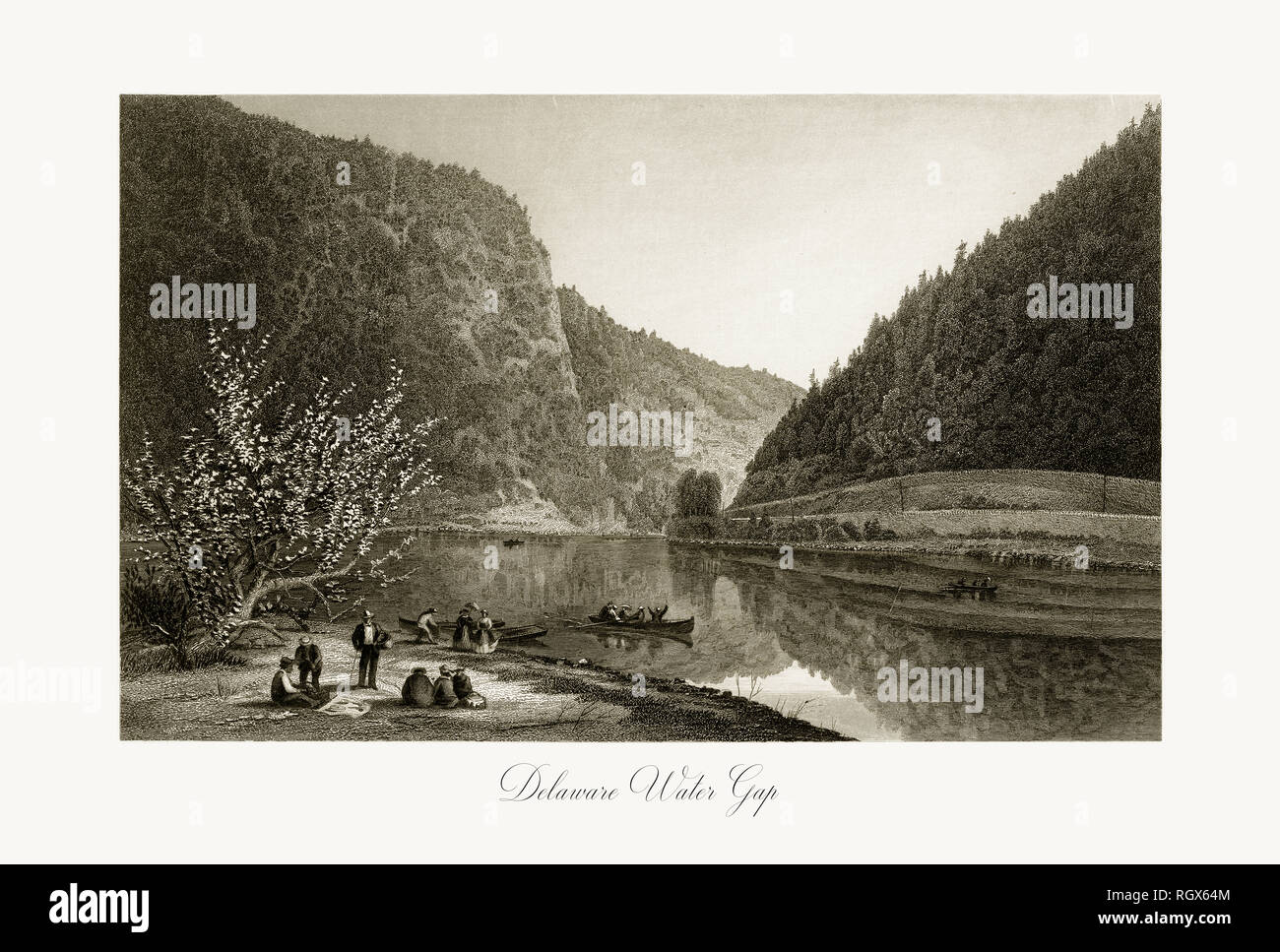 Delaware Water Gap, Pennsylvania, USA, US-amerikanischen Viktorianischen Gravur, 1872 Stockfoto