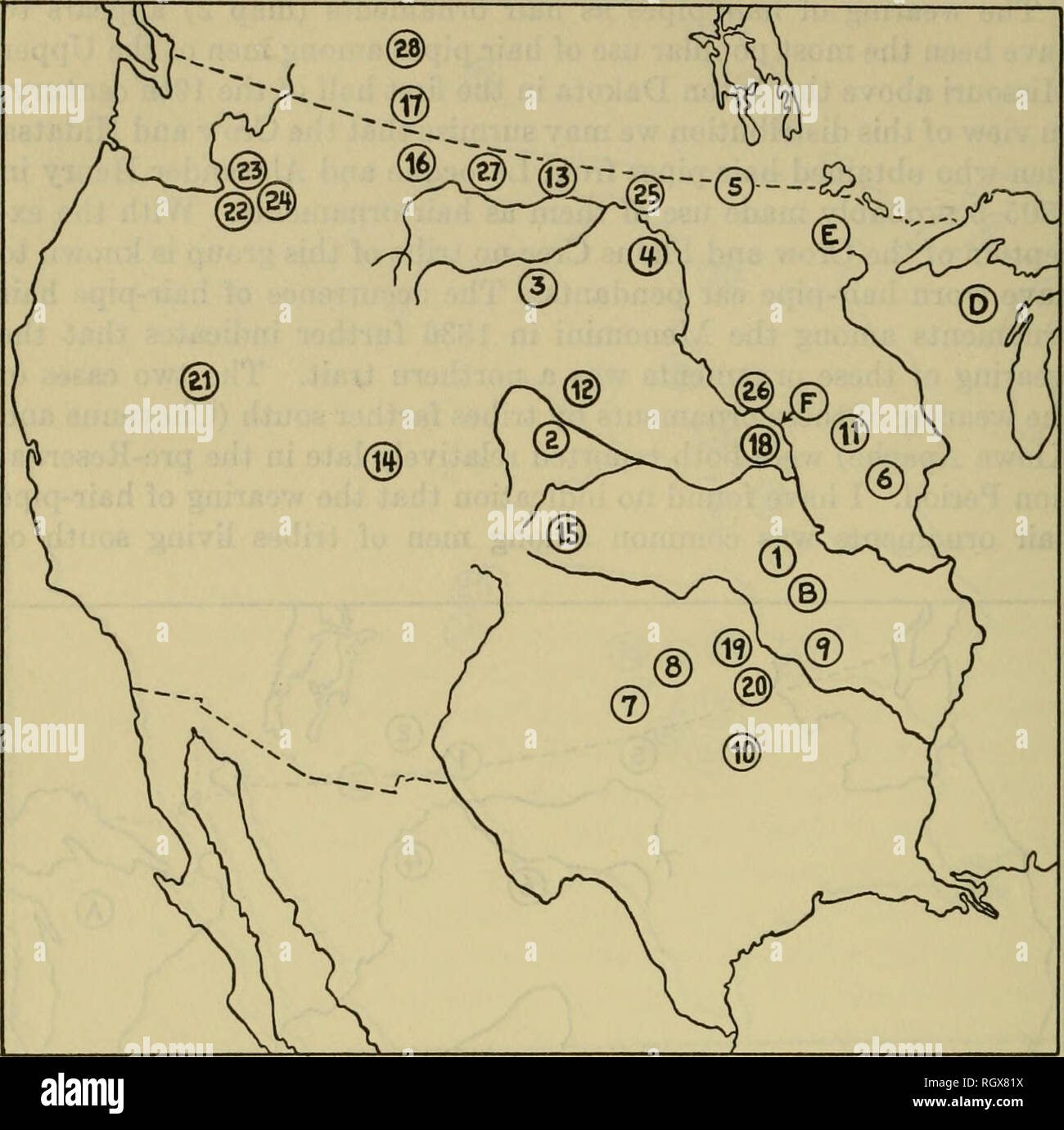 Bulletin Ethnologie 78 Prasidium Der Amerikanischen Ethnologie Bull 164 Karte 3 Verteilung Von Haar Pipe Halsketten Westlichen Stamme 1 Kansa 1831 2 Cheyenne 1832 3 Crow 1832 4 Mandan 1832 5